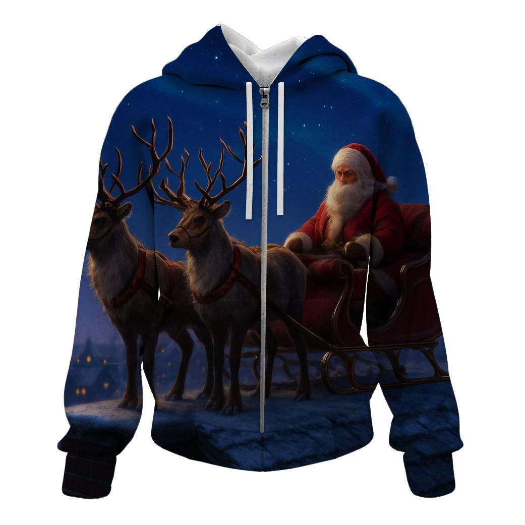 Reindeer On Rooftop Stars custom hoodies