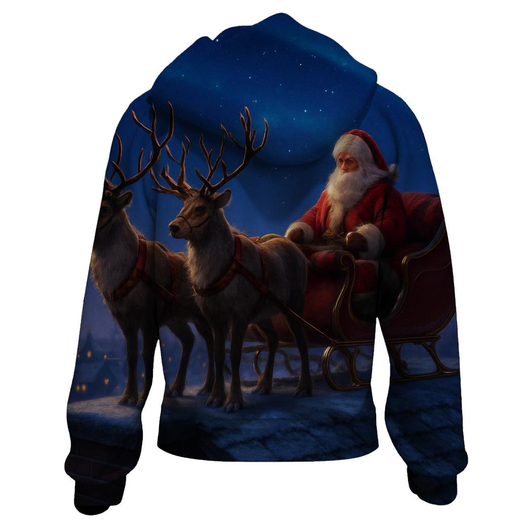 Reindeer On Rooftop Stars custom hoodies