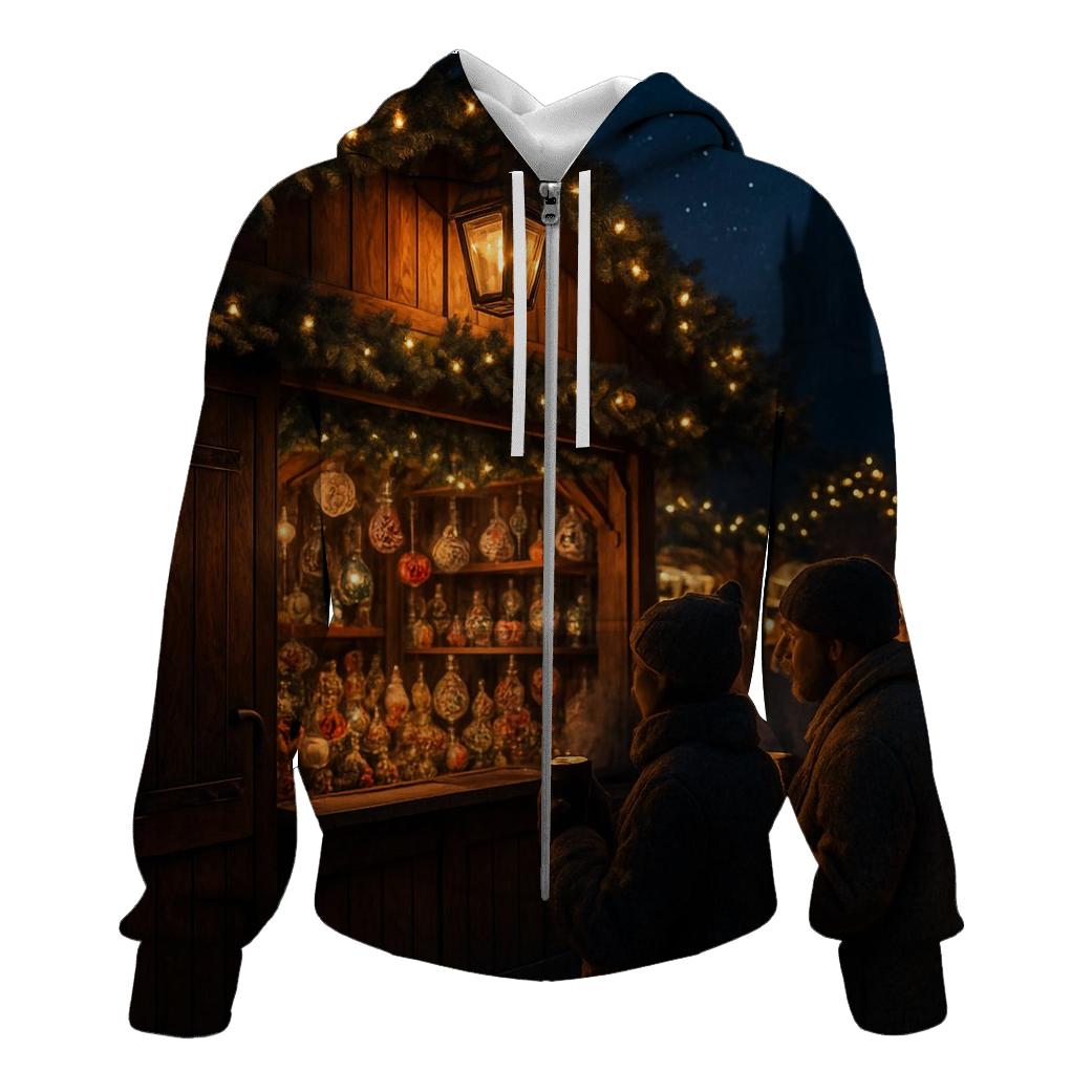Wooden Market Stall At Night lightweight hoodies