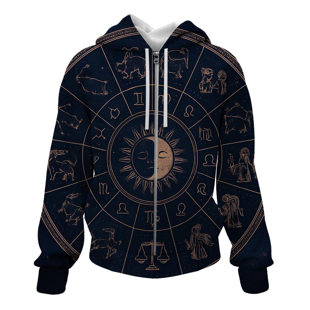 Zodiac Wheel Mandala Circle custom hoodies