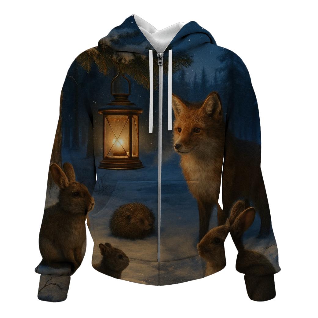 Forest Lantern Gathering embroidered hoodies