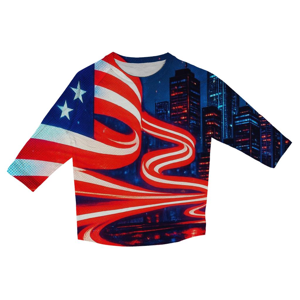 Stars Over Neon Skyline fashion 3/4 sleeve shirts