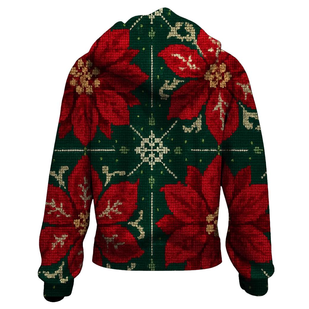 Poinsettia Tile Garden Design hoodie styles
