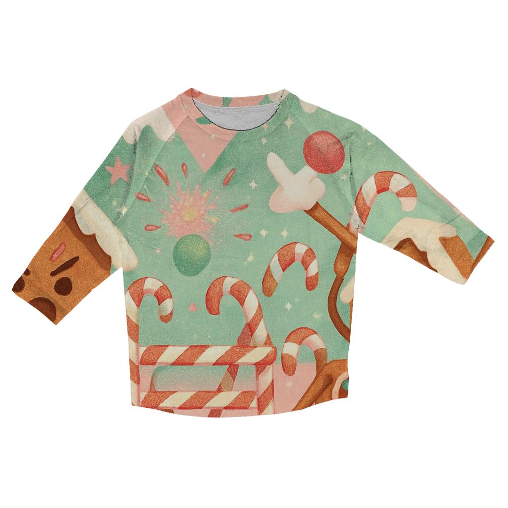 Gingerbread Village Riot fashion 3/4 sleeve shirts
