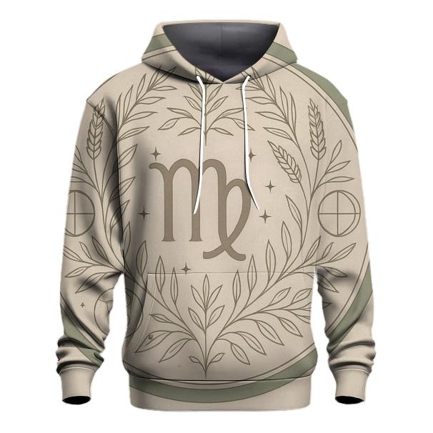 Virgo Earth Mandala Pattern designer hoodies