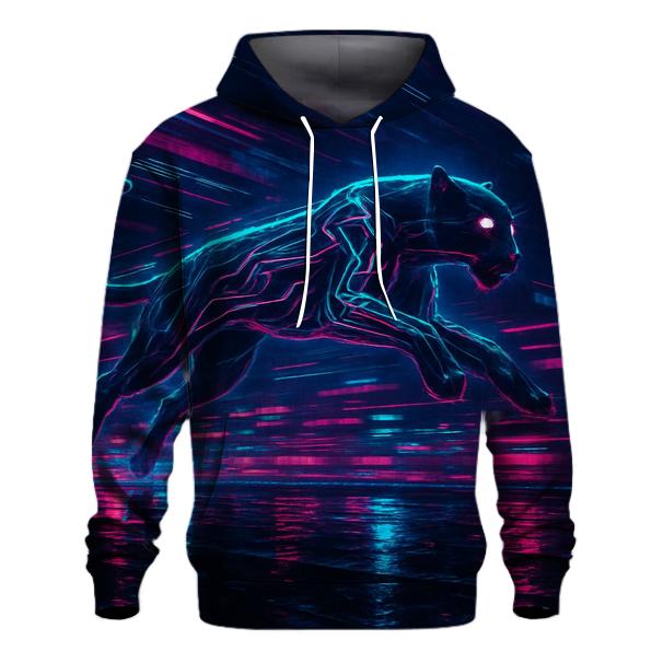 Neon Cyberwave Panther pullover hoodies