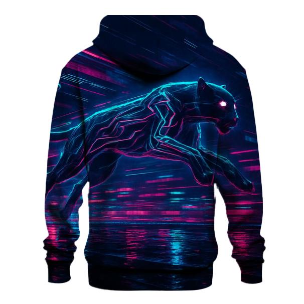 Neon Cyberwave Panther pullover hoodies