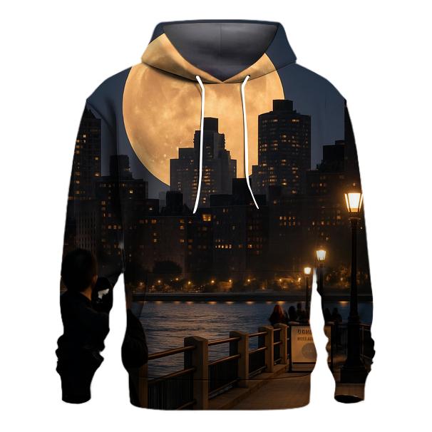 Harvest Moon Over The Upper East River heavyweight hoodies