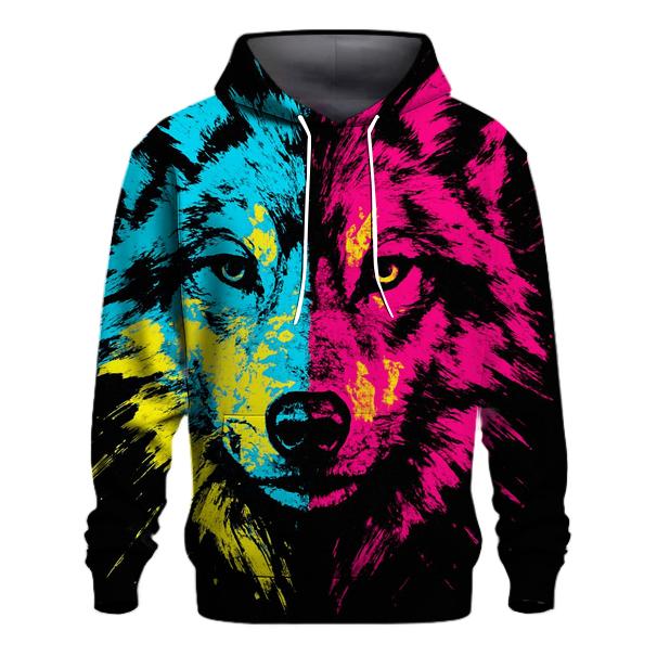 Abstract Chromatic Wolf pullover hoodies