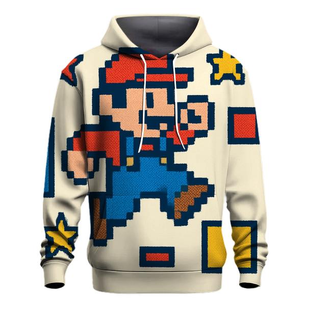 Vintage Arcade Pixel Hero embroidered hoodies