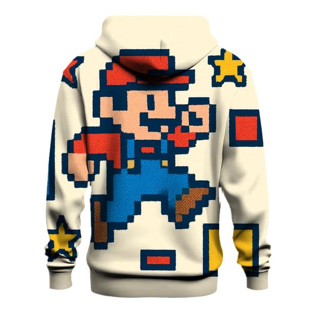 Vintage Arcade Pixel Hero embroidered hoodies