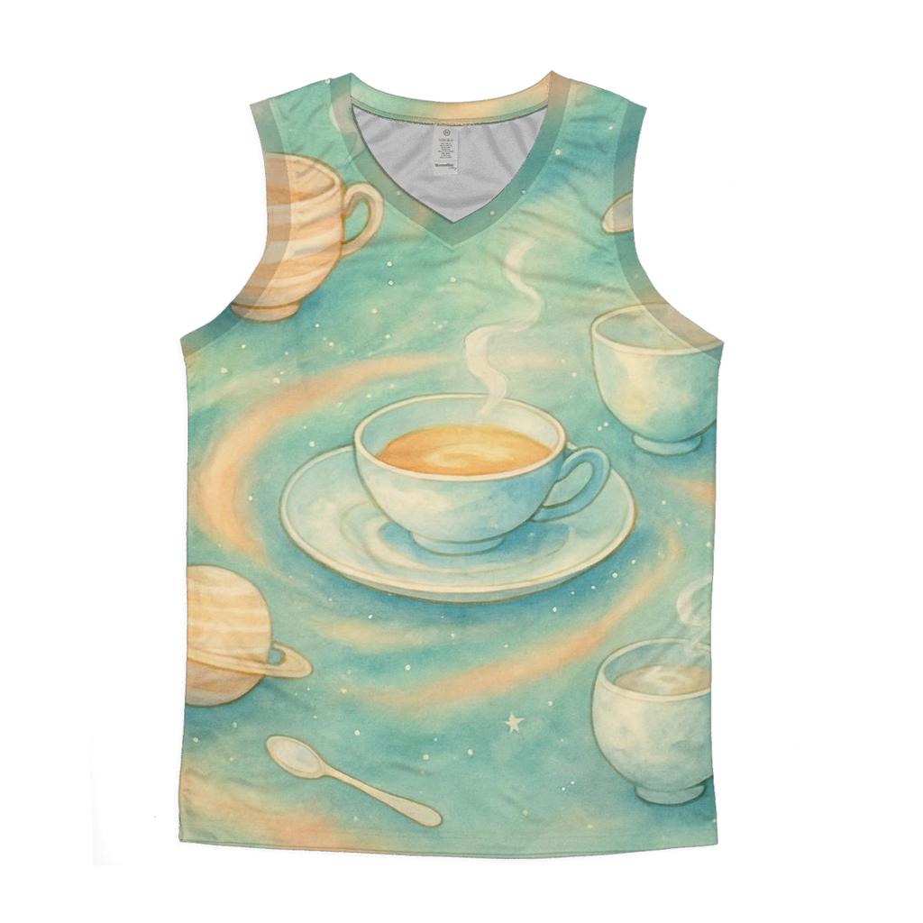 Cosmic Tea Party cotton sleeveless tops
