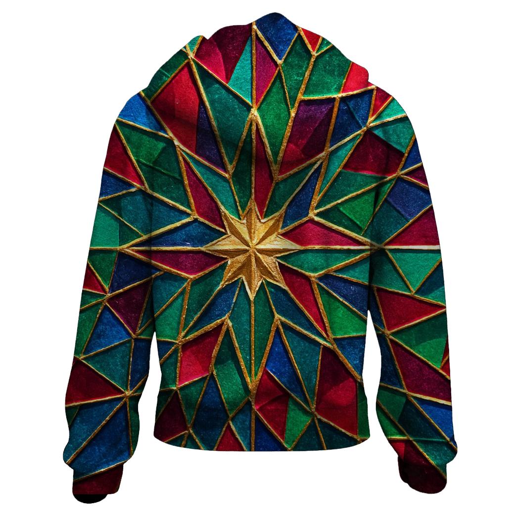Kaleido Facet Mosaic zip-up hoodies