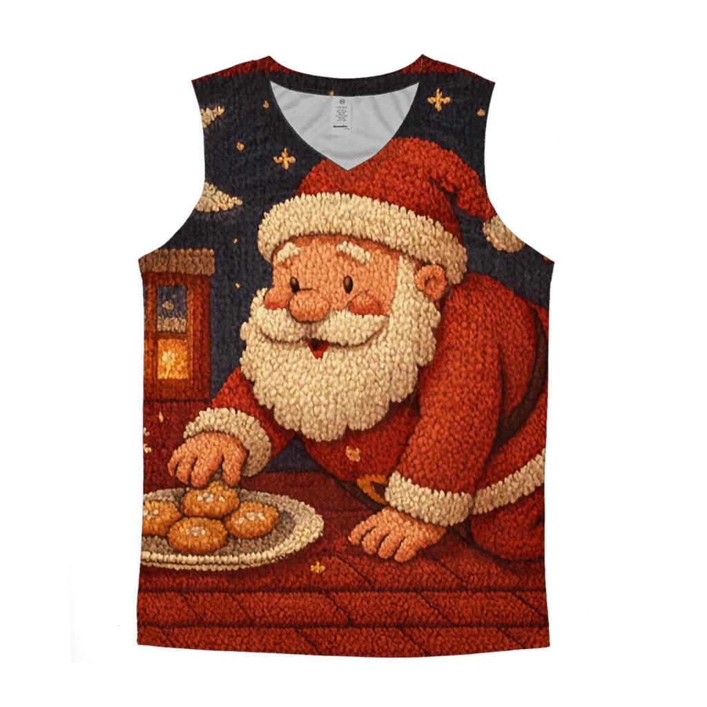 Santas Midnight Cookie Heist graphic print tank tops