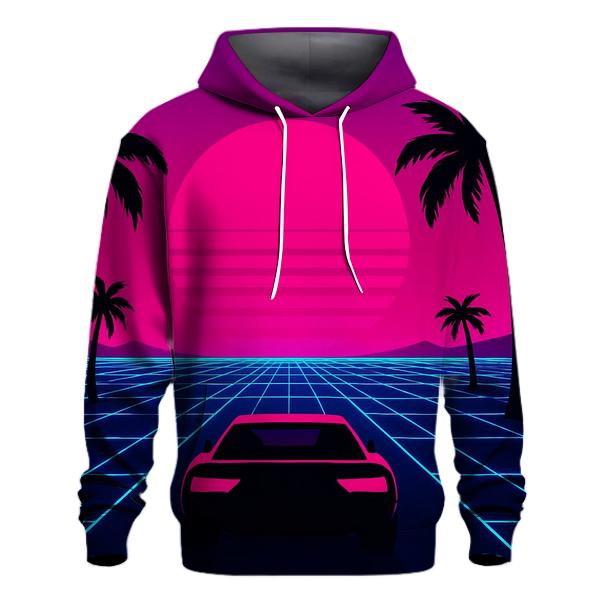 Neon Grid Sunset hoodies fashion