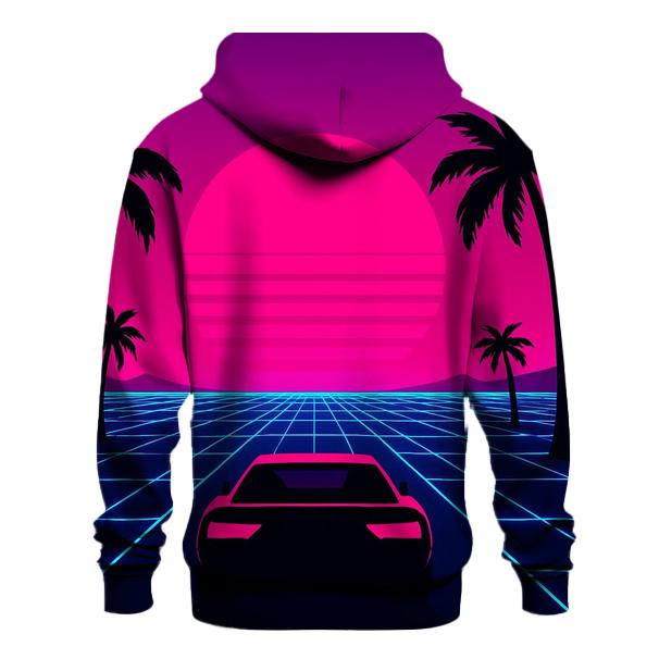 Neon Grid Sunset hoodies fashion