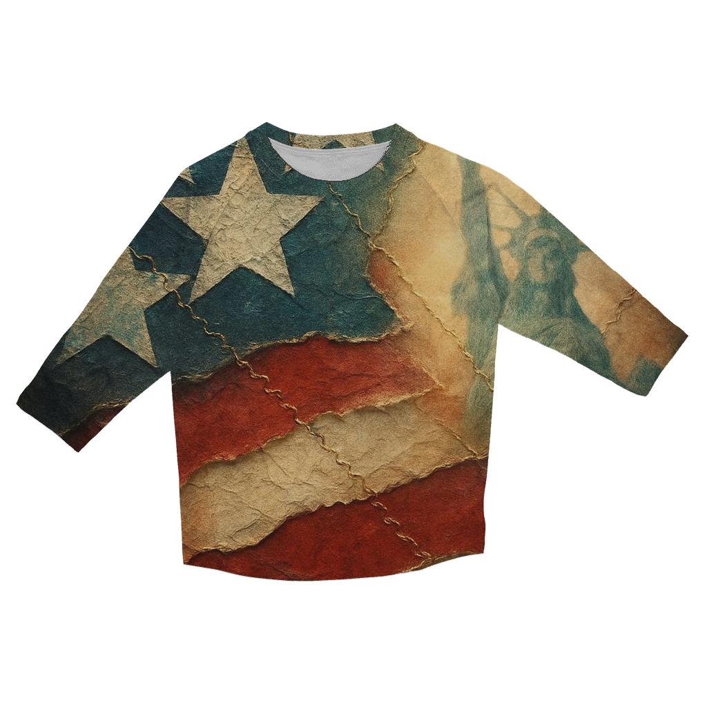 Liberty Wave Collage fashion 3/4 sleeve shirts