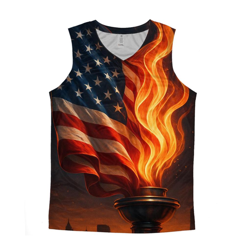 Liberty Flame Banner cotton sleeveless tops