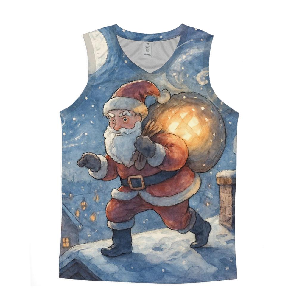 Midnight Gift Courier Santa cotton sleeveless tops
