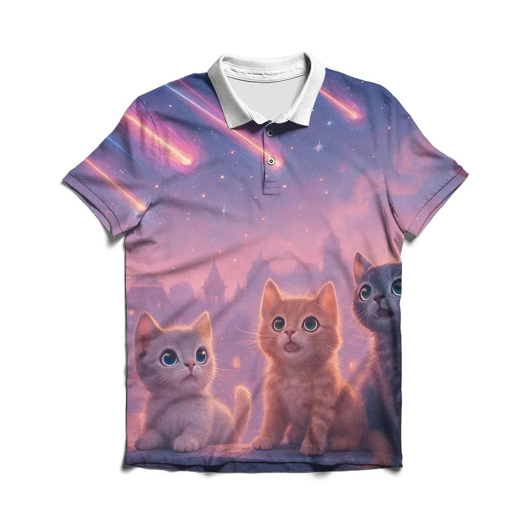 Stargazer Alley Kittens classic pique polos