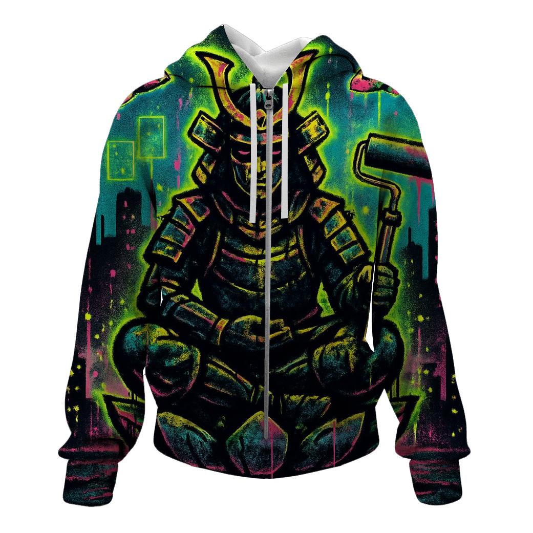 Graffiti Lotus Samurai hoodie styles