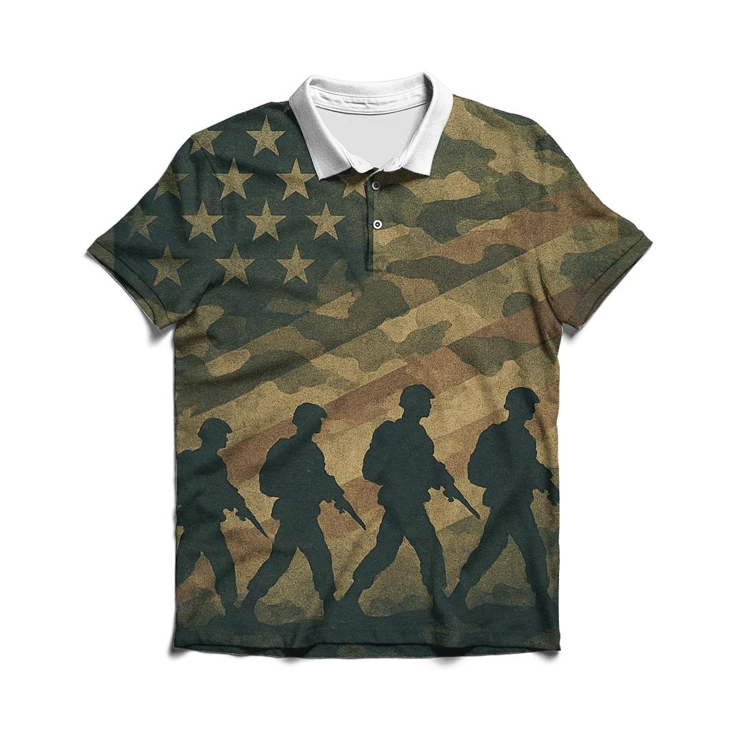 Camouflage Stars Recon casual sports polo shirts