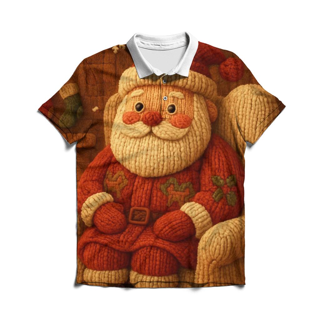 Patchwork Knitted Santa classic pique polos