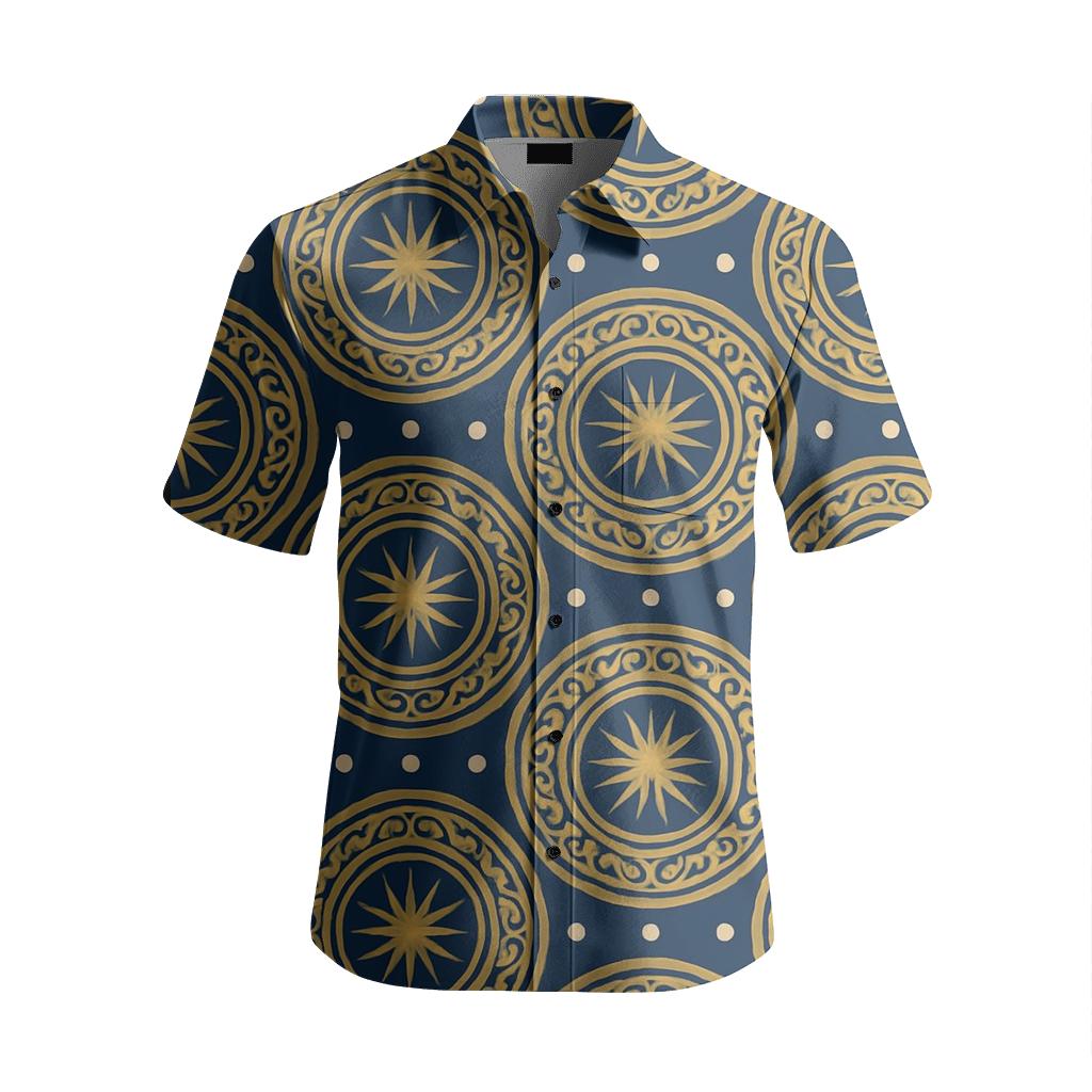 Celestial Medallion Repeat stylish threadwork shirts