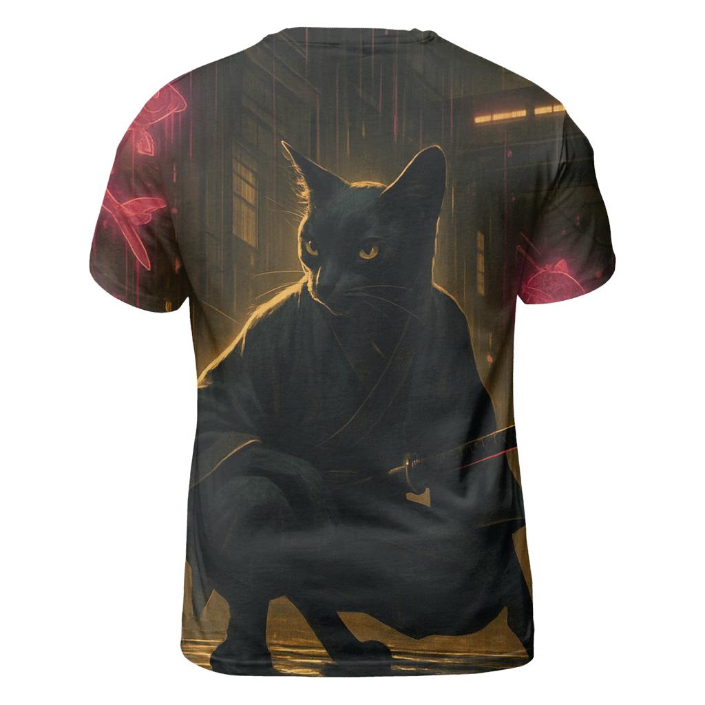 Neon Alley Samurai Cat personalized full print shirts