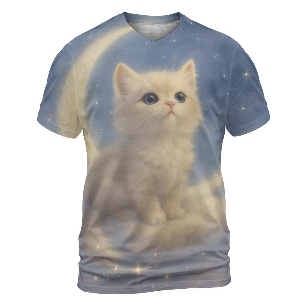 Moonlit Cloud Kitten statement graphic shirts