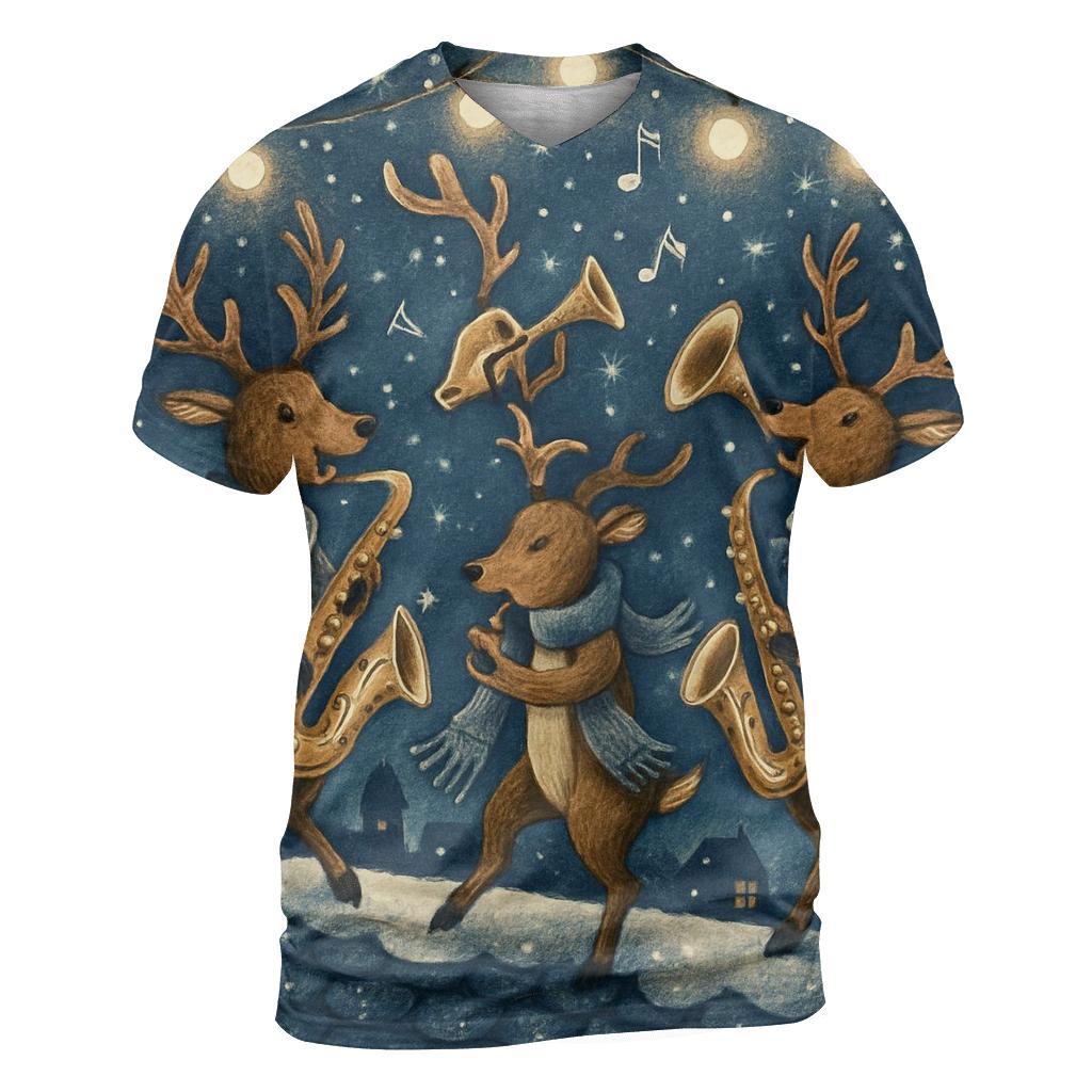 Reindeer Jazz Night unique graphic print tees