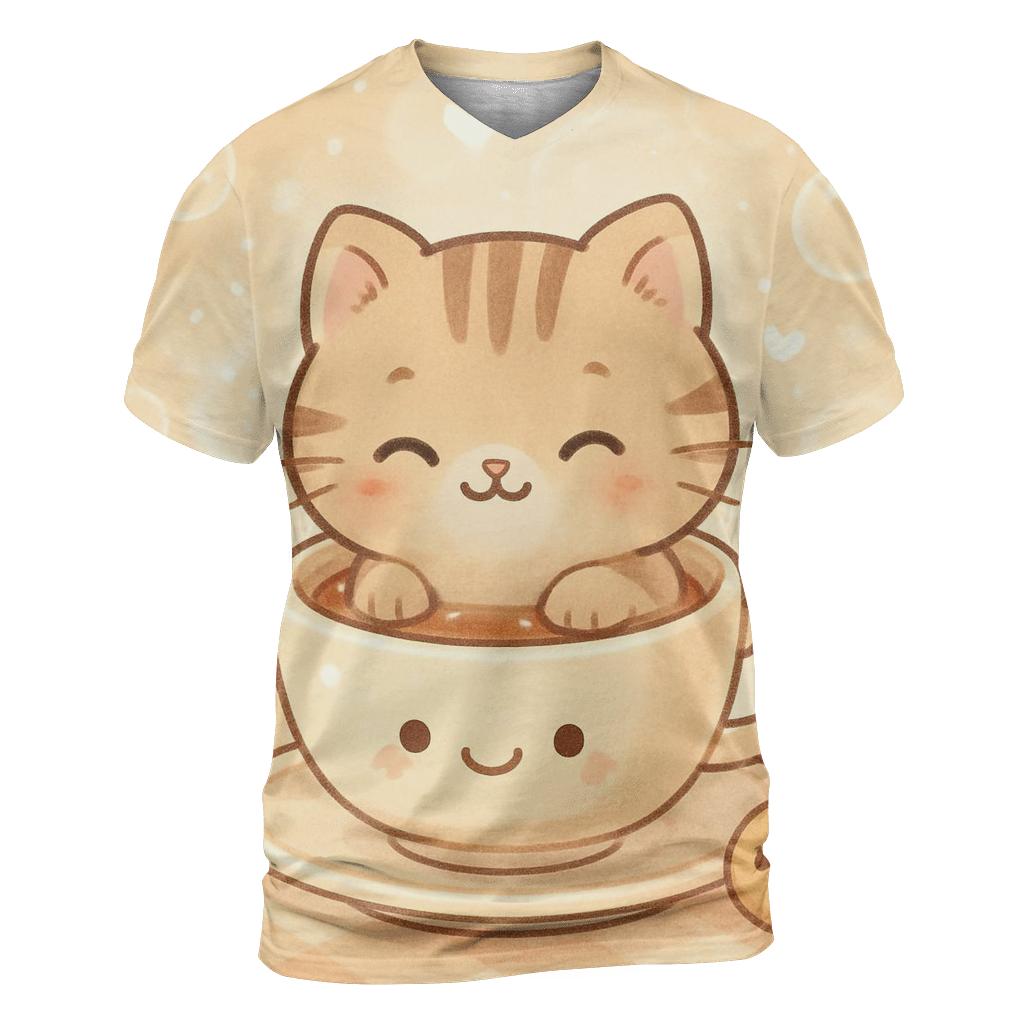 Tea Time Tabby trendy printed shirt styles