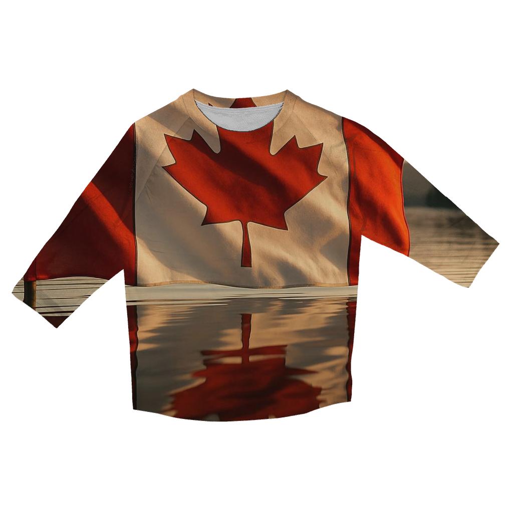Canada Maple Reflection custom 3/4 sleeve shirts