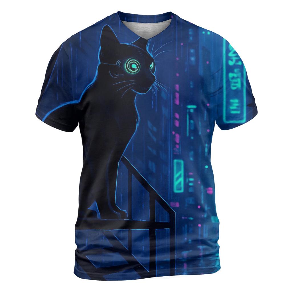 Cyberpunk Alleywatch Cat trendy printed shirt styles