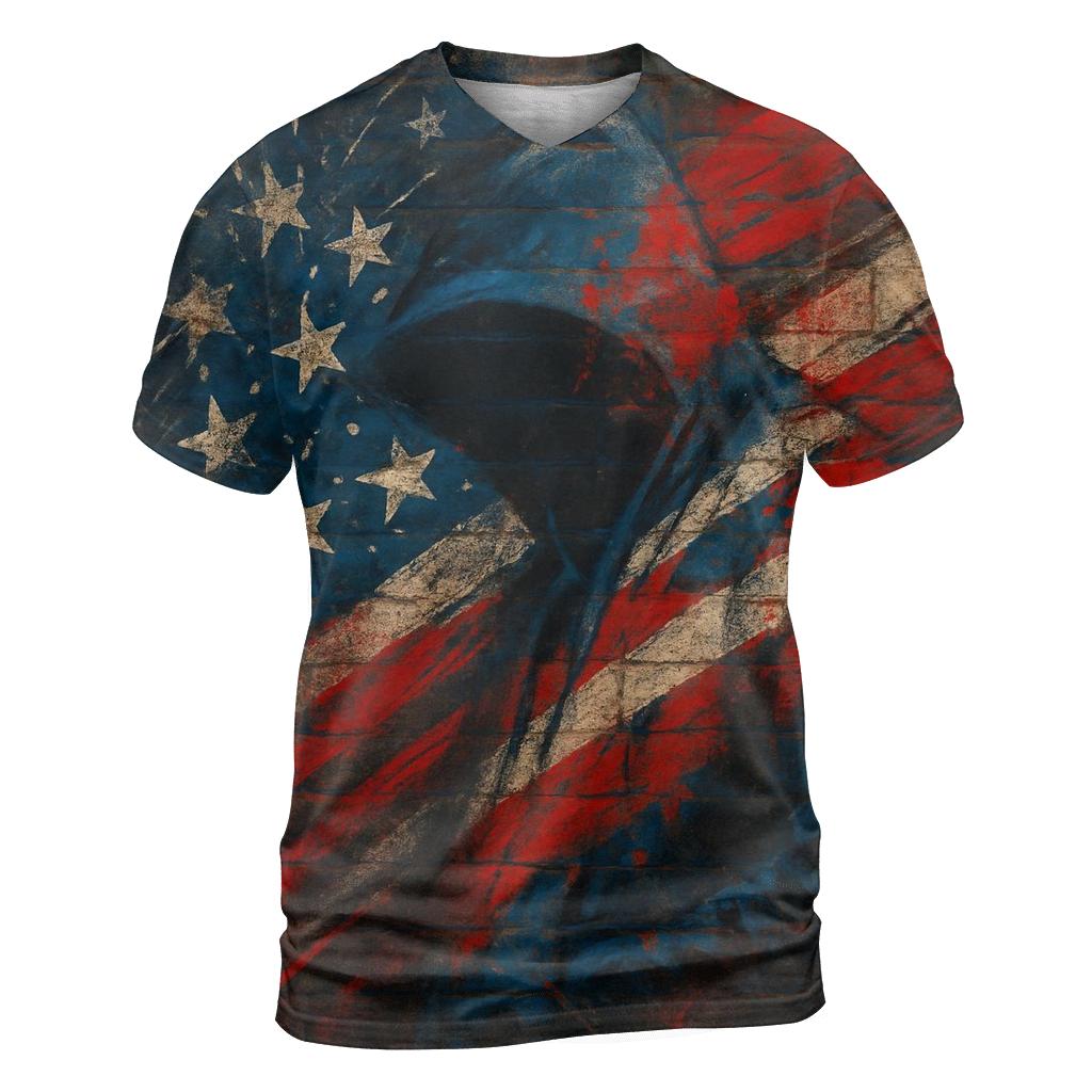 Patriotic Graffiti Cascade creative print fashion shirts