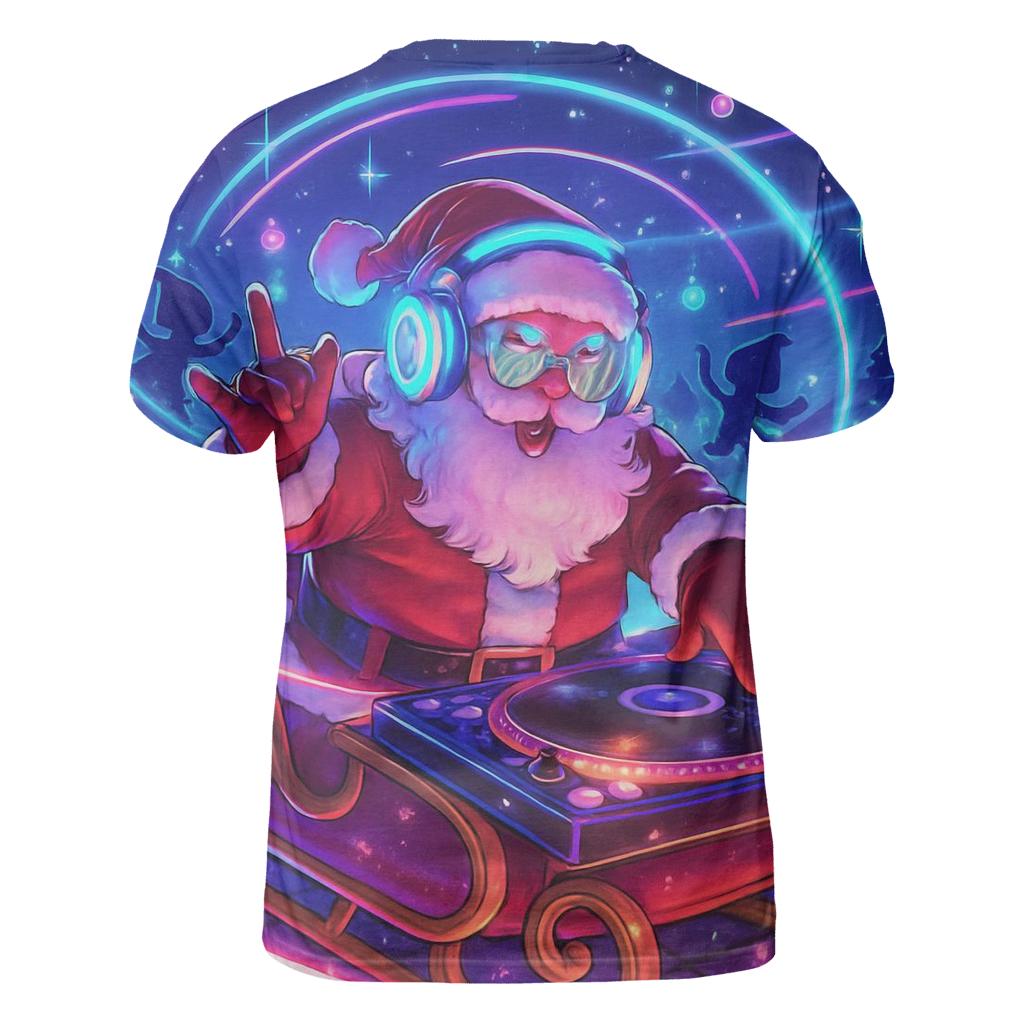 Neon DJ Claus creative print fashion shirts