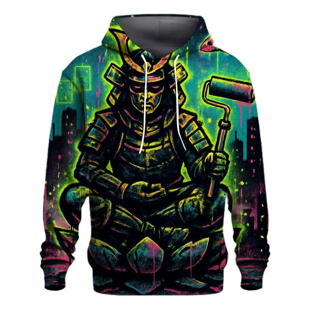 Graffiti Lotus Samurai embroidered hoodies