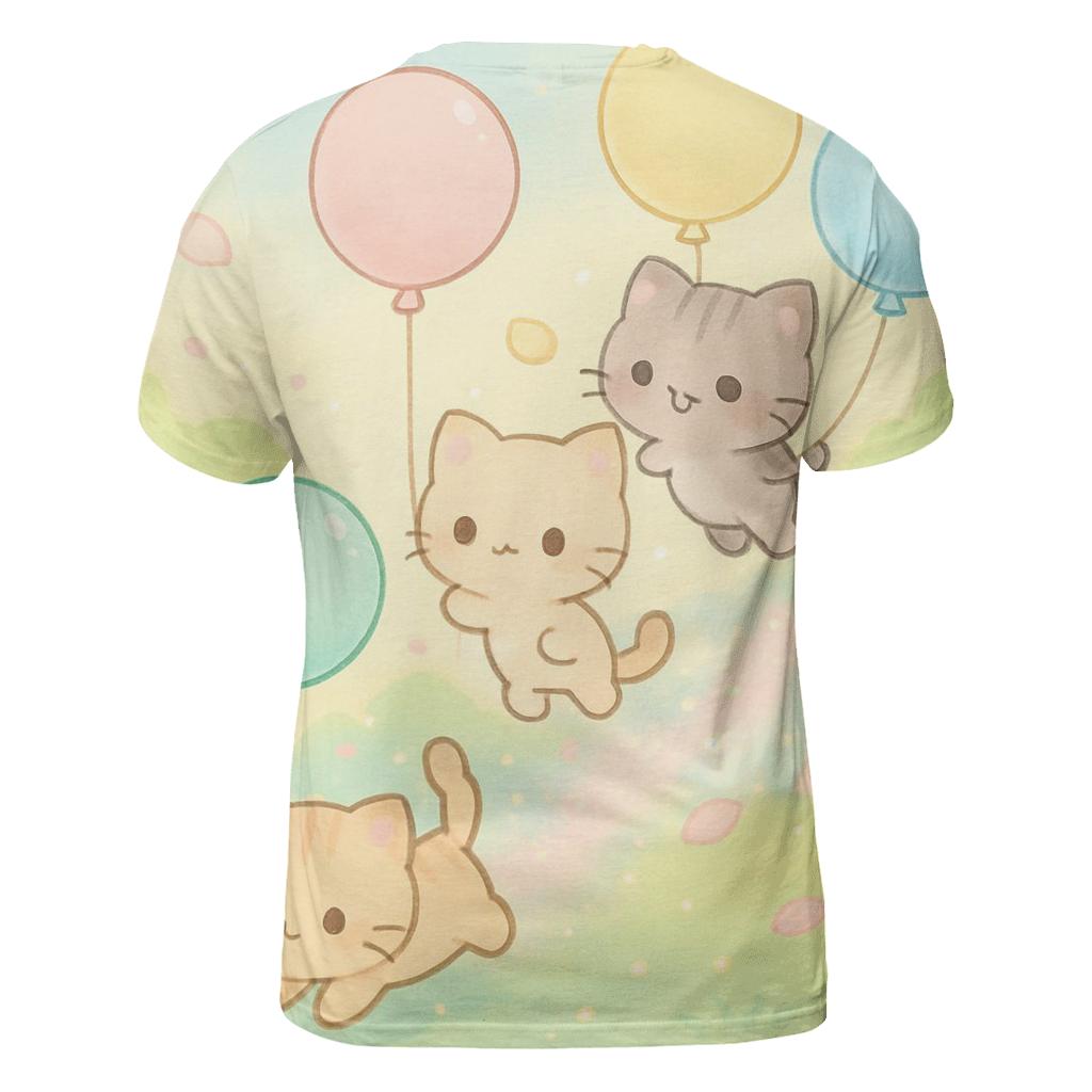 Balloon Parade Kittens artistic all-over print tops