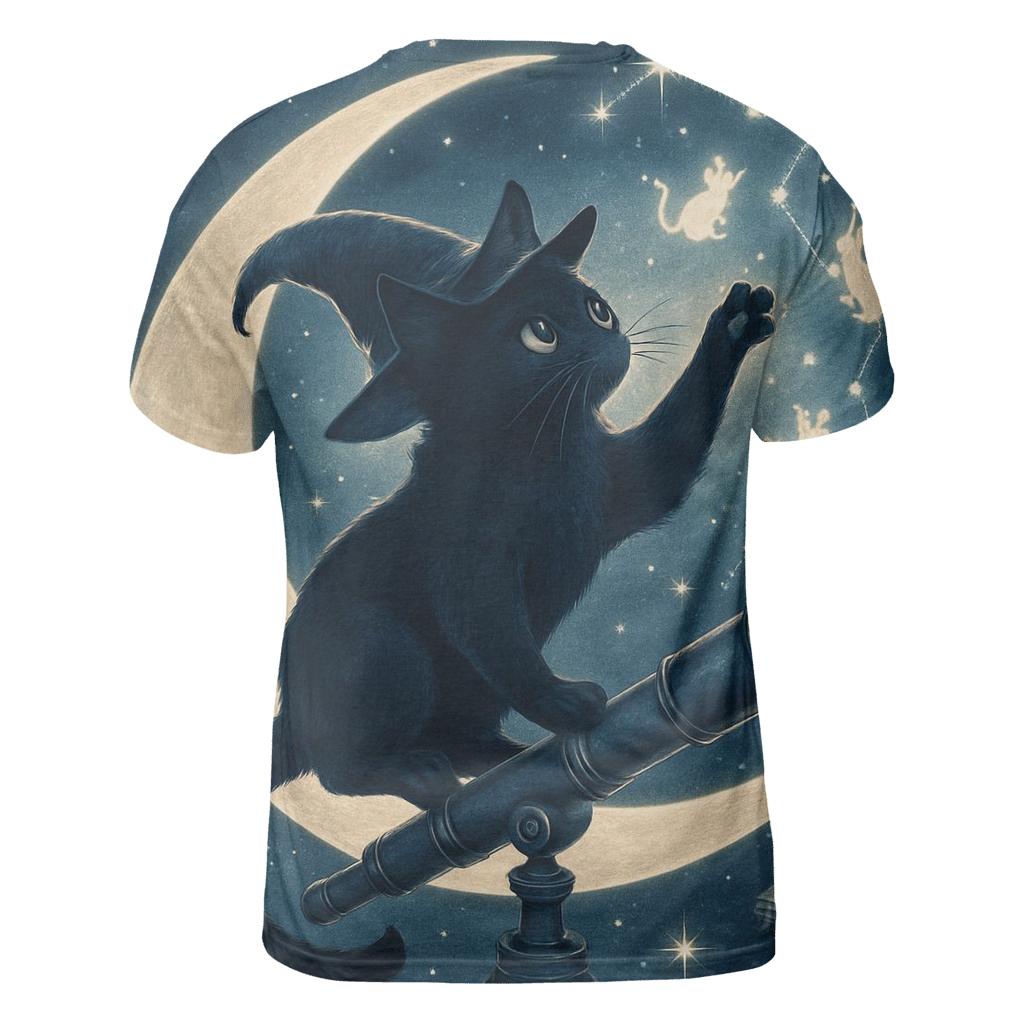 Stargazer Witch Cat artistic all-over print tops
