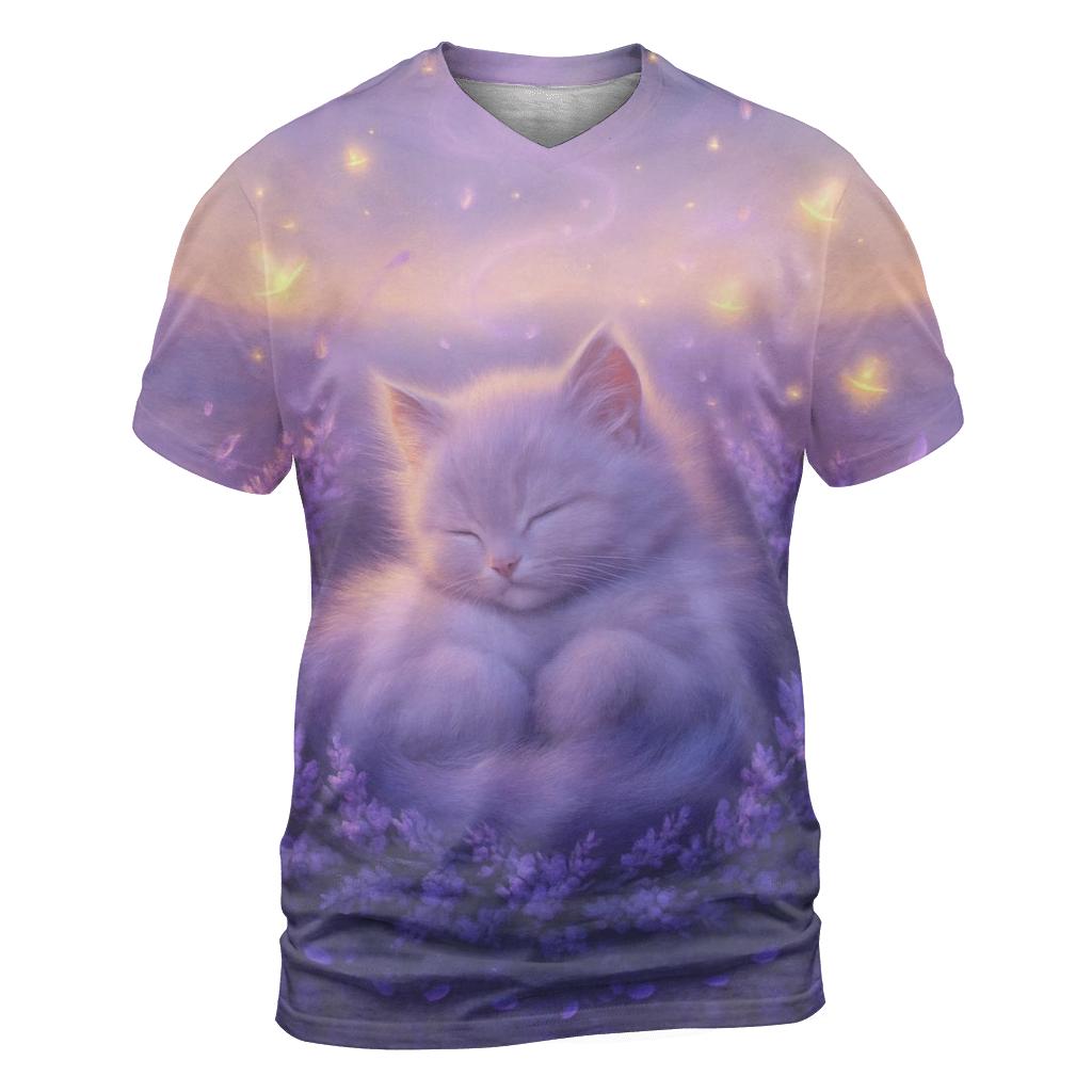 Lavender Dream Curler vibrant all-over design tees
