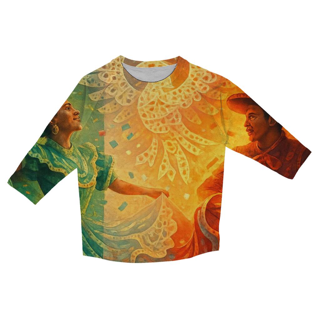 Mexico Fiesta Mosaic custom 3/4 sleeve shirts