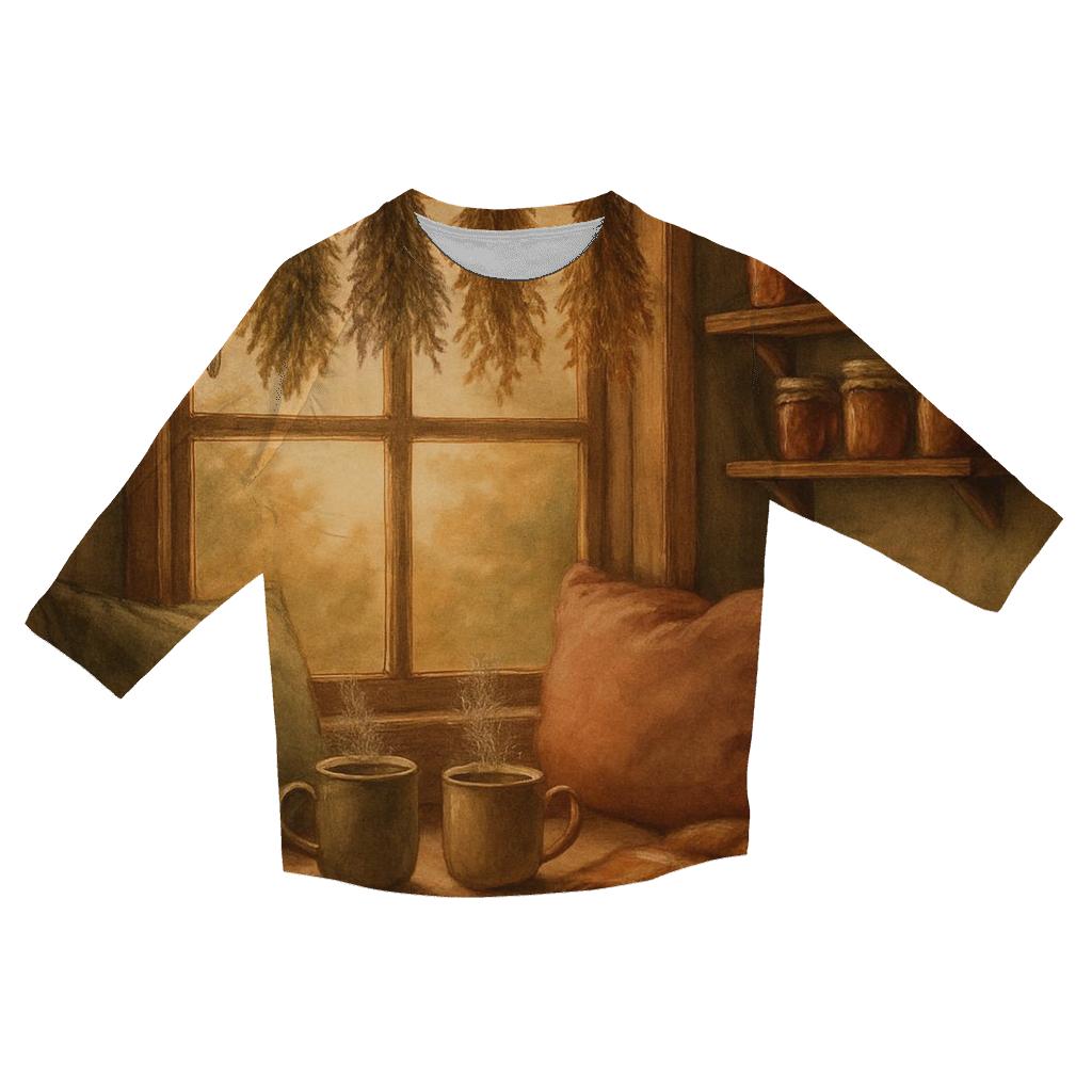 Cottagecore Harvest Nook casual three quarter sleeve shirts