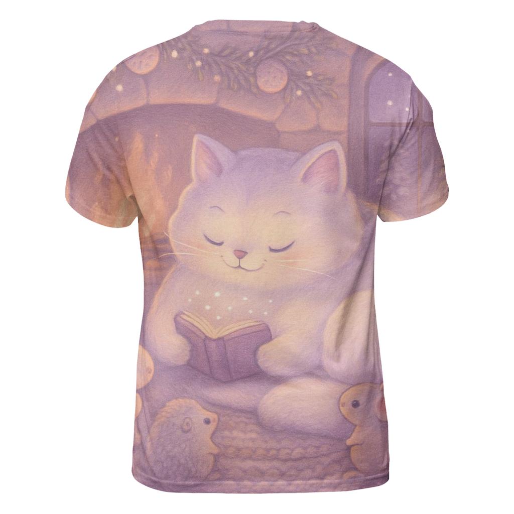 Fireplace Storytime With Snowcat personalized full print shirts