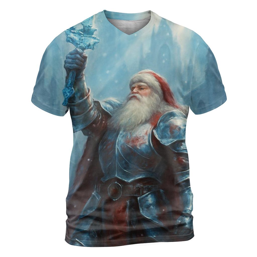Frosted Knight Santa custom all-over print shirts
