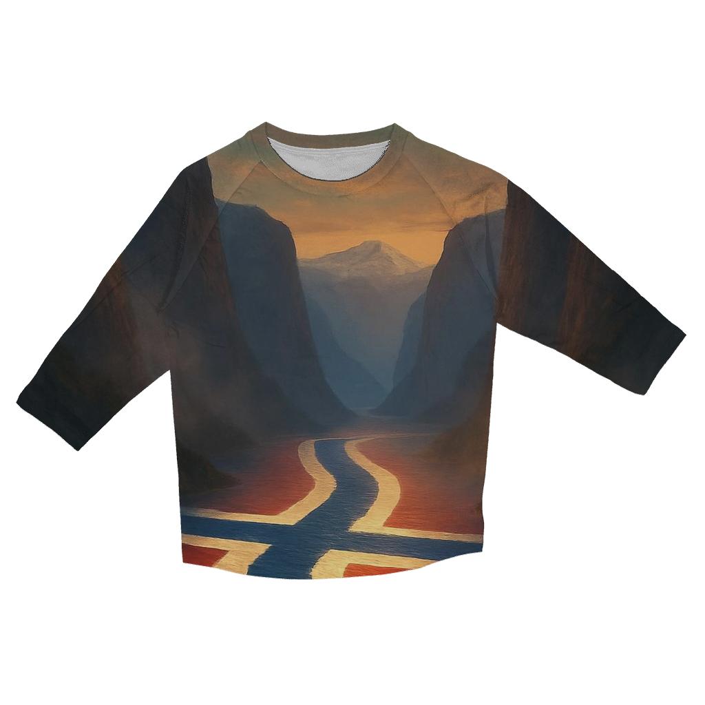 Norway Fjord Flagscape personalized 3/4 sleeve tees