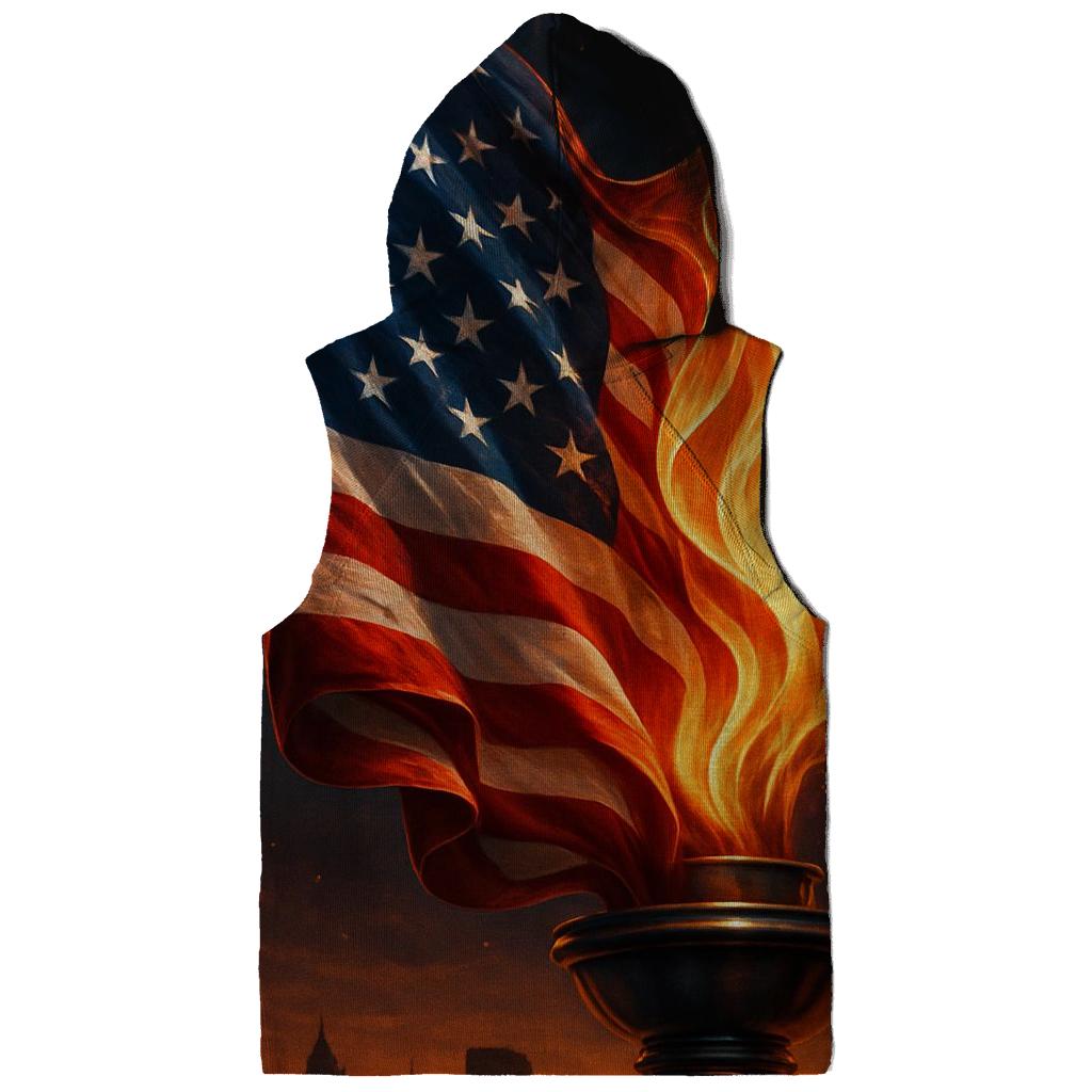 Liberty Flame Banner printed hoodies