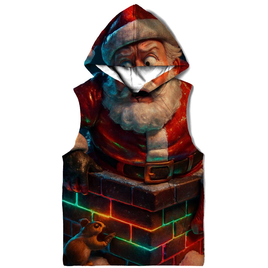 Santa Stuck In Neon Chimney premium hoodies