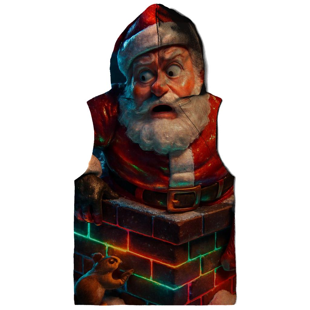 Santa Stuck In Neon Chimney premium hoodies