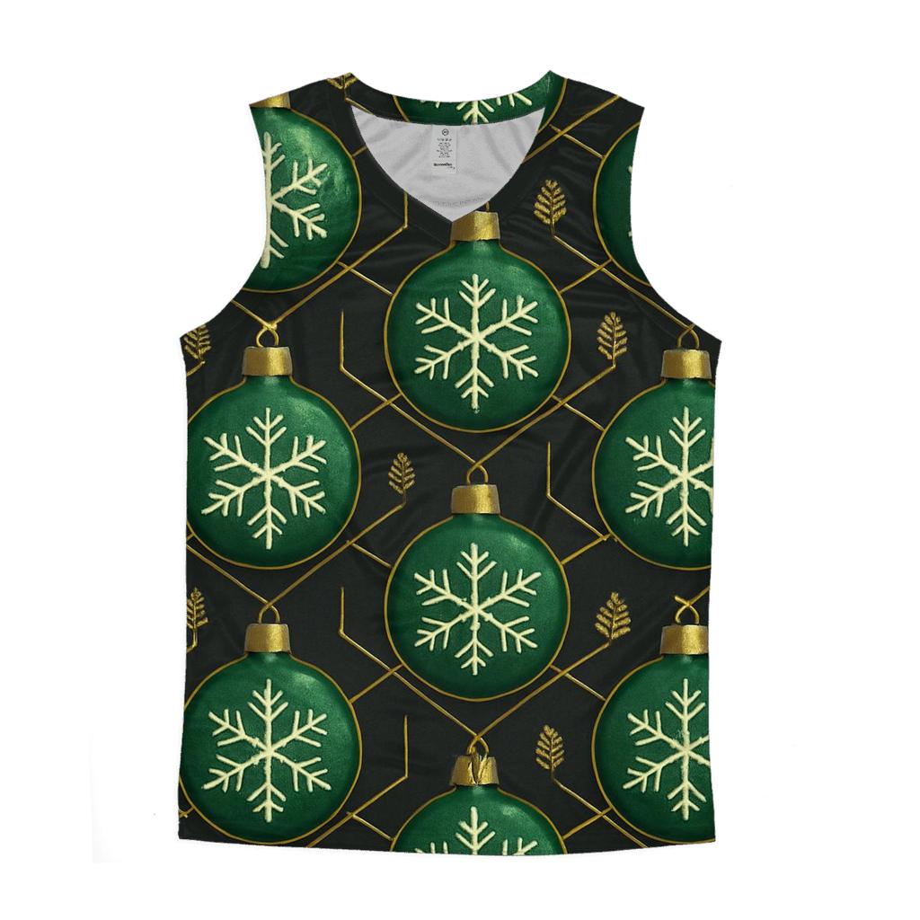 Green Ornament Tessellation On Charcoal Background casual summer tank tops