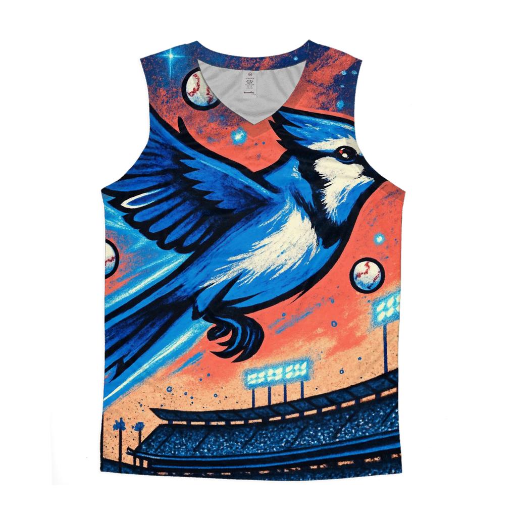 Blue Jay Over The Stadium personalized athletic tanks